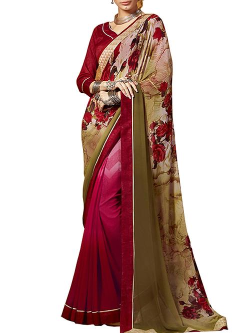 multi colored georgette saree - 11566978 - Very Small Image - 1