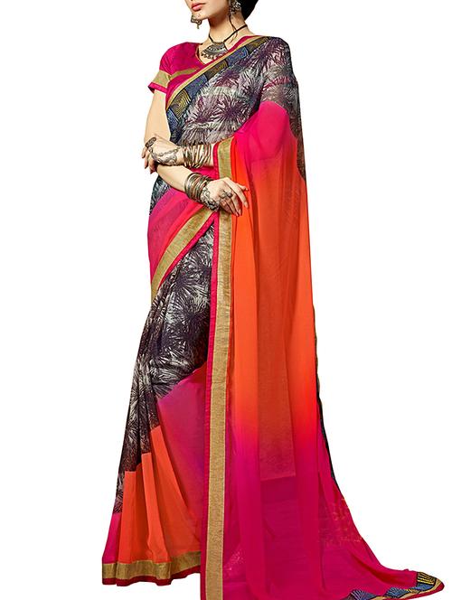 multi colored georgette saree - 11566979 - Very Small Image - 1