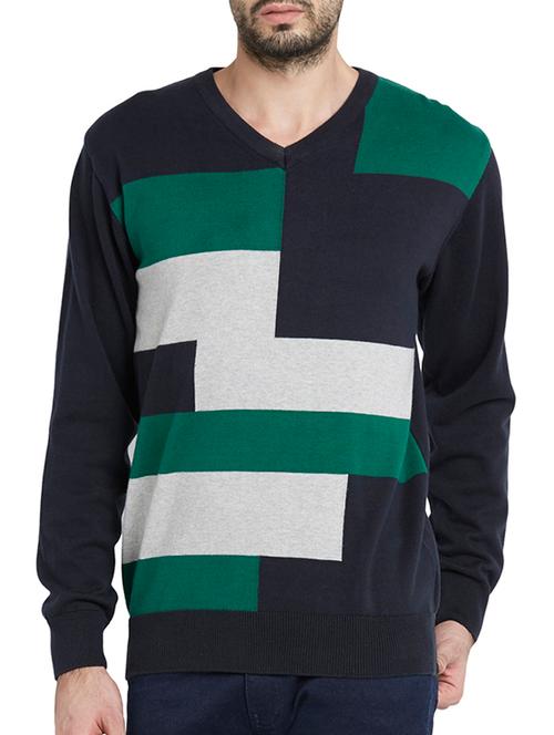 green blue colored cotton pullover - 11567826 - Very Small Image - 1