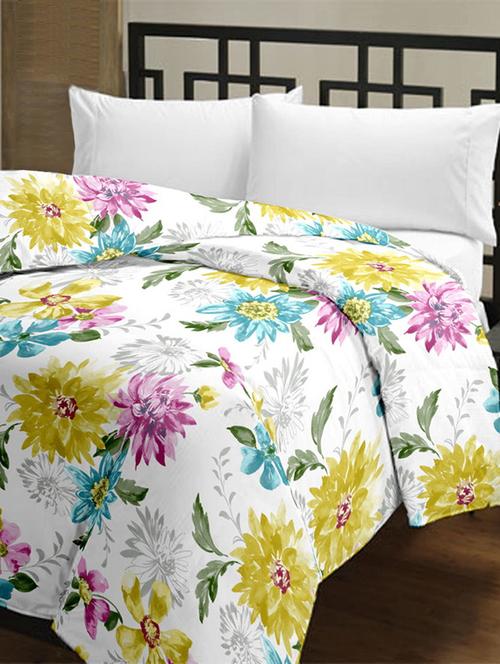 ecraftindia colorful sunfower single bed reversible ac blanket - 11570960 - Very Small Image - 1