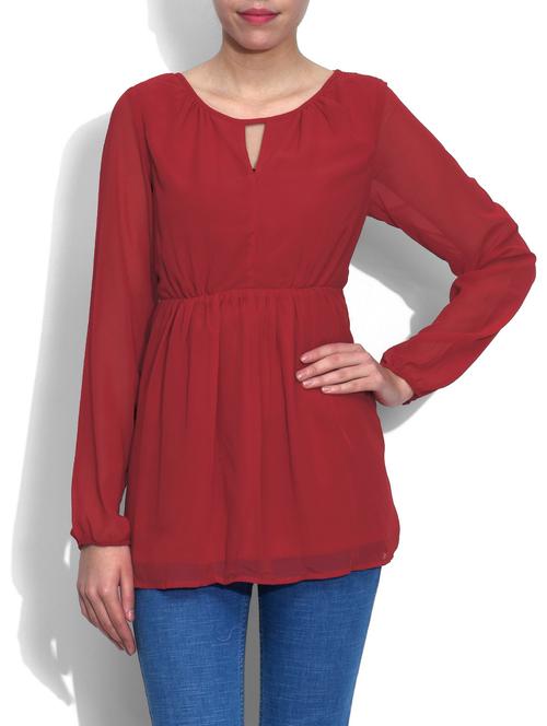 women's a-line key hole neck top - 1157152 - Very Small Image - 1