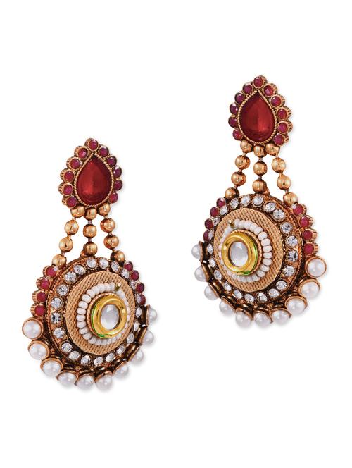 maroon copper drop earring - 11575845 - Very Small Image - 1