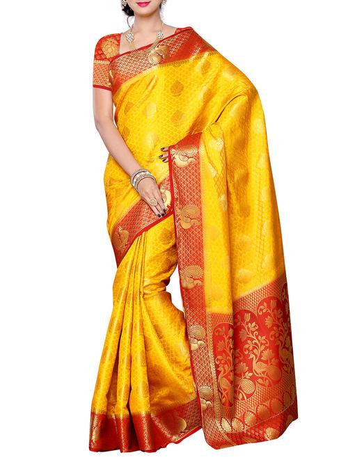 contrast conversational border banarasi saree - 11578058 - Very Small Image - 1