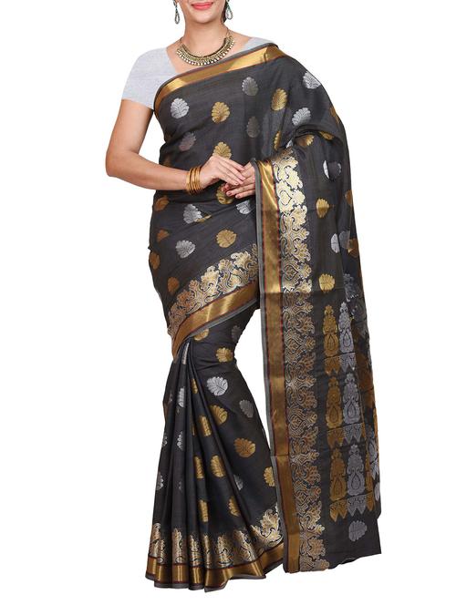 black silk saree - 11578149 - Very Small Image - 1