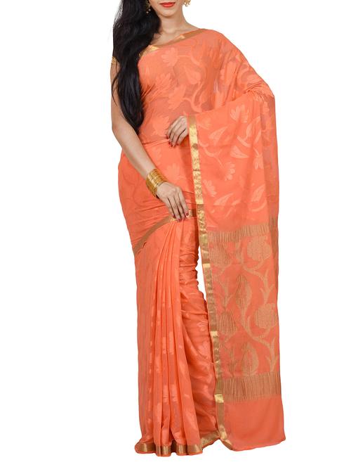 pink chiffon saree - 11578154 - Very Small Image - 1