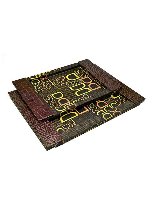 machi polished brown dee's wooden tray - set of 2 - 11578652 - Very Small Image - 1