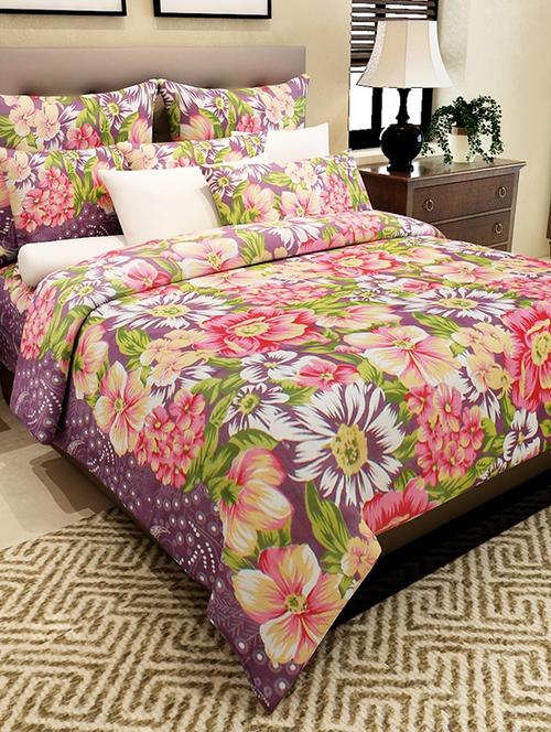 multi colored cotton printed double bed sheet set - 11579138 - Very Small Image - 1