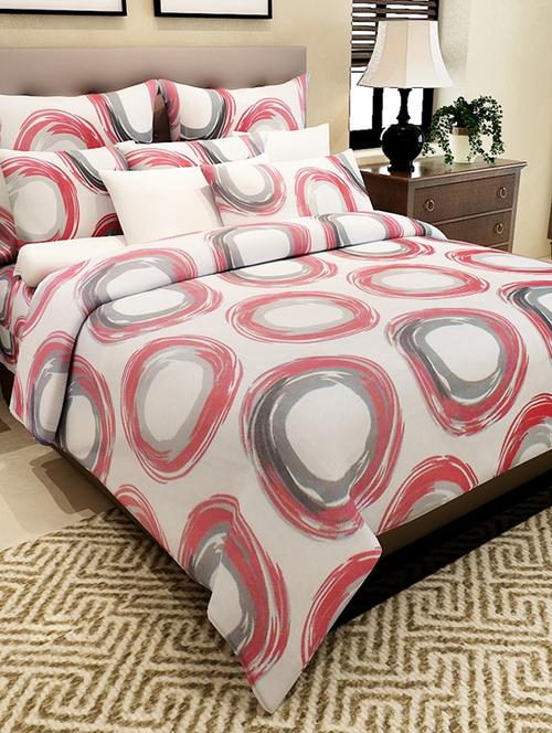 white cotton printed double bedsheet set - 11579178 - Very Small Image - 1