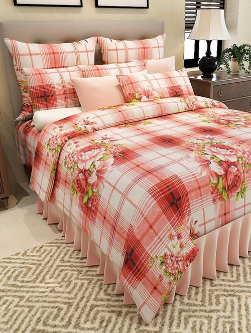 red cotton printed double bedsheet set - 11579312 - Very Small Image - 1