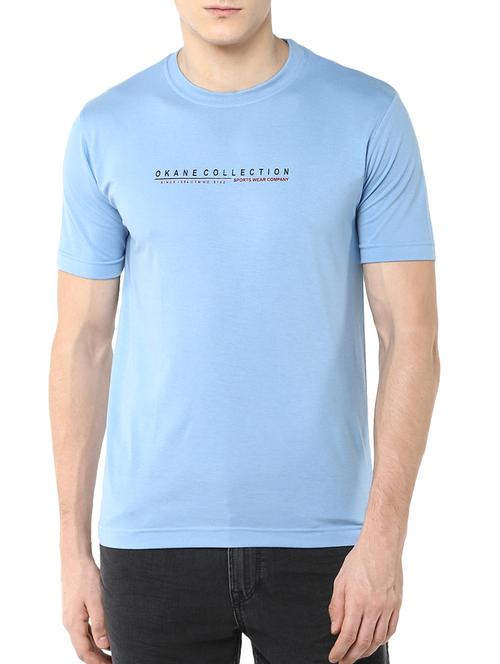 light blue cotton printed t-shirt - 11580265 - Very Small Image - 1