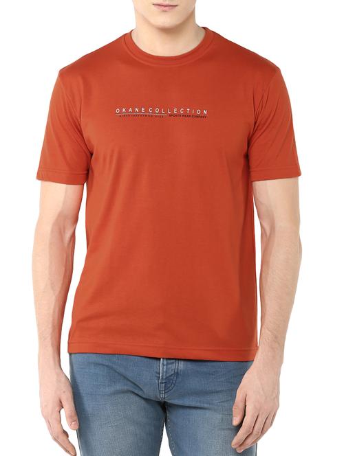orange cotton printed t-shirt - 11580277 - Very Small Image - 1