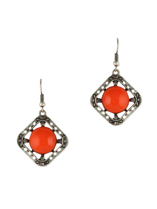 red beaded rhombus shaped earrings - 1158111 - Very Small Image - 1