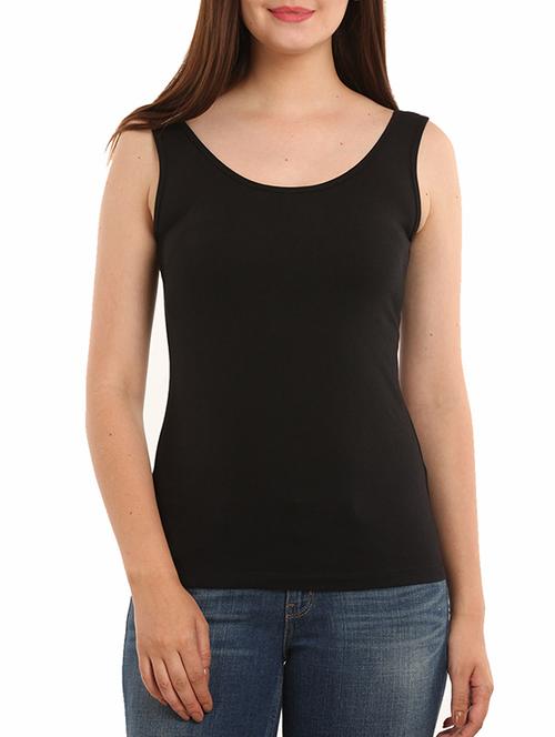 black solid tank tee - 11585170 - Very Small Image - 1