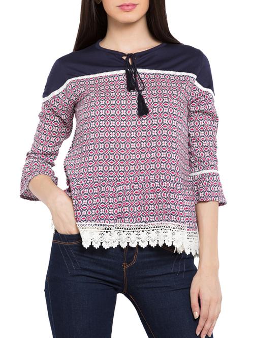 multi colored rayon printed top - 11586276 - Very Small Image - 1