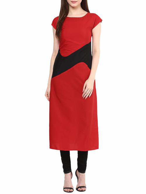 color block straight kurta - 11587406 - Very Small Image - 1