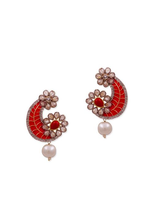 red copper drop earring - 11587873 - Very Small Image - 1