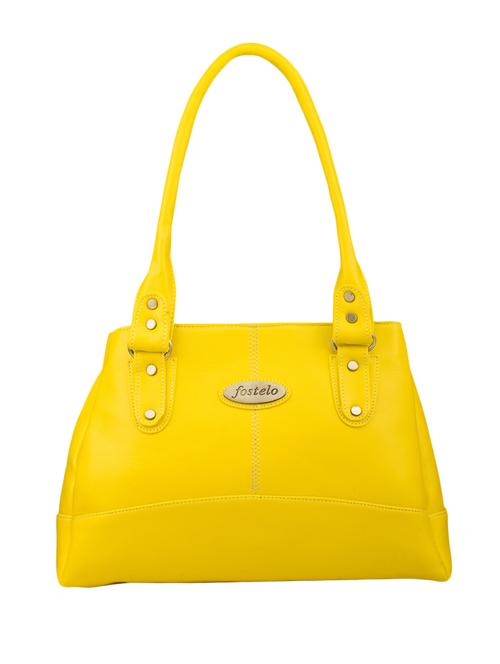 yellow leatherette handbag - 11587961 - Very Small Image - 1
