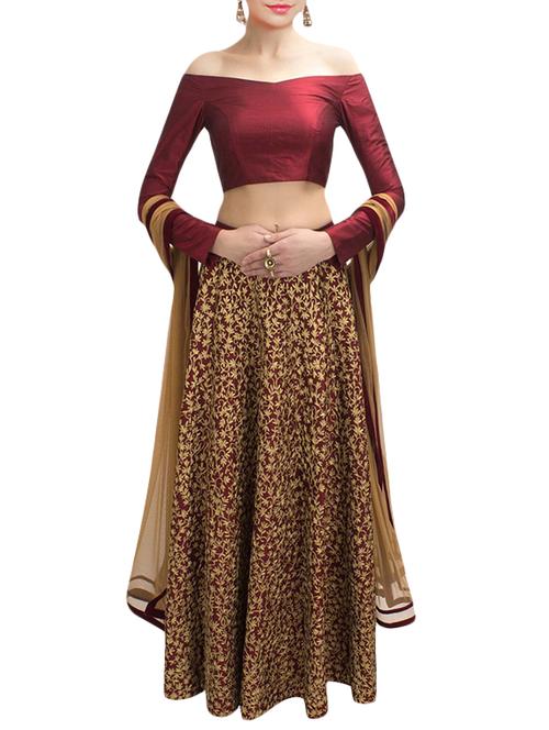 nude georgette lehenga - 11587986 - Very Small Image - 1