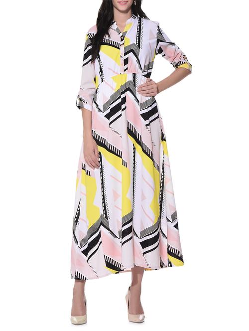 multicoloured printed midi dress - 11588463 - Very Small Image - 1