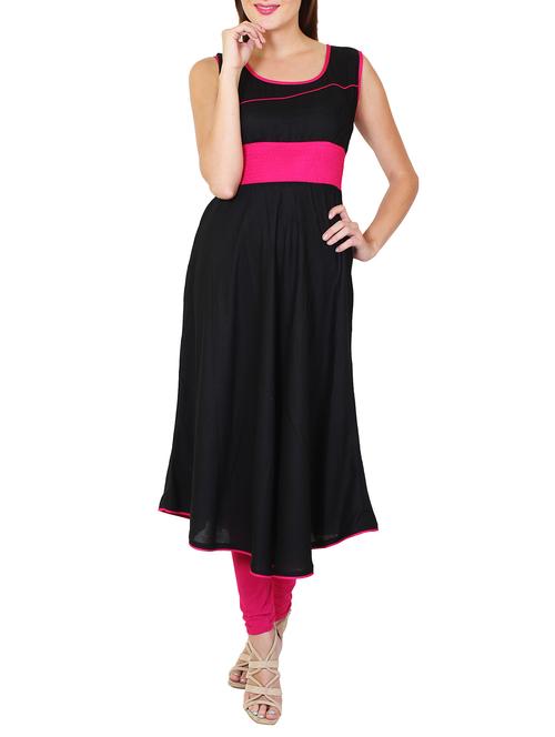 black viscose kurta - 11588706 - Very Small Image - 1