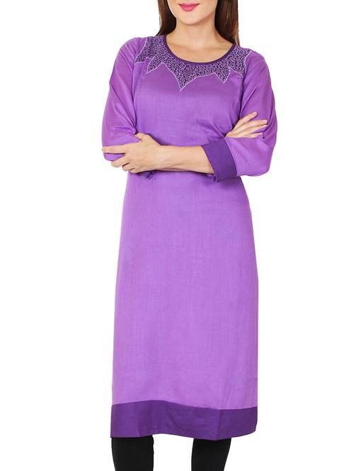 purple rayon kurta - 11588758 - Very Small Image - 1