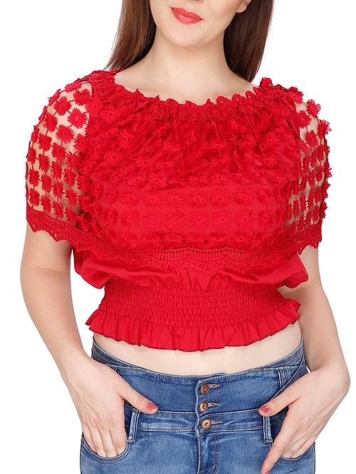 red polyester regular top - 11588832 - Very Small Image - 1