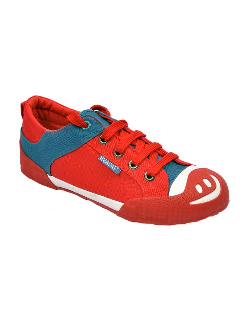 red canvas laceup sneakers - 11590693 - Very Small Image - 1