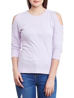 cold shoulder solid top - 11590771 - Very Small Image - 1