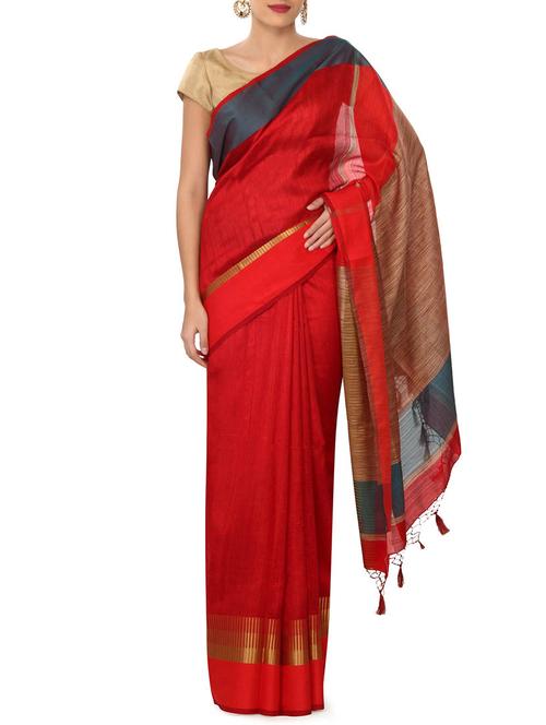 brown georgette saree with blouse - 11592316 - Very Small Image - 1