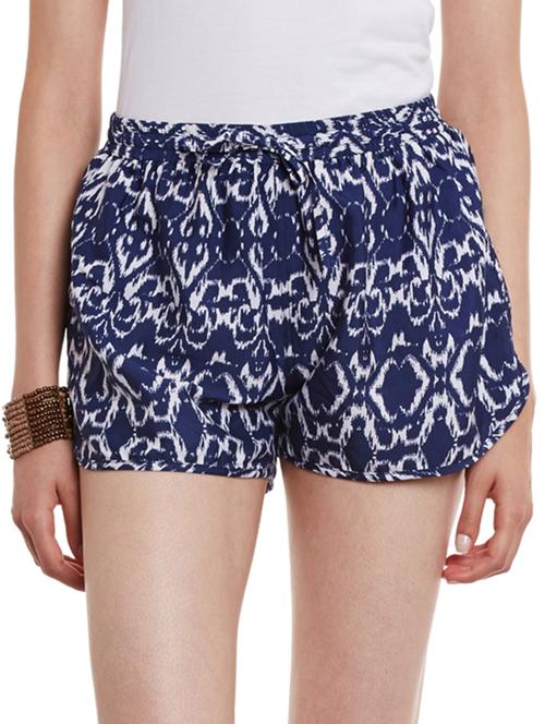 blue printed polyester short - 11592577 - Very Small Image - 1