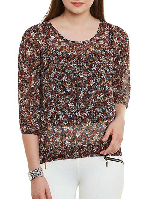 floral sheer top - 11592597 - Very Small Image - 1