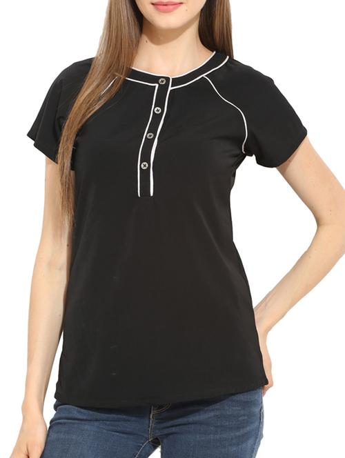 solid black crepe top - 11593348 - Very Small Image - 1