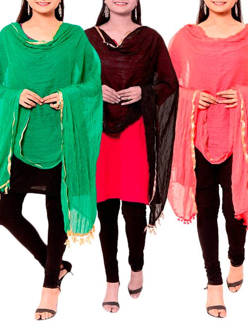 multi colored chiffon dupatta - 11593410 - Very Small Image - 1
