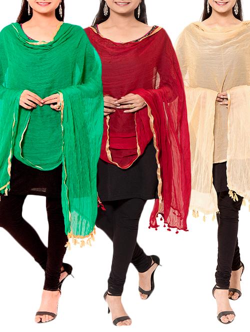 multi colored chiffon dupatta - 11593424 - Very Small Image - 1
