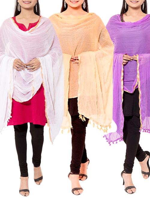 multi colored chiffon dupatta - 11593429 - Very Small Image - 1