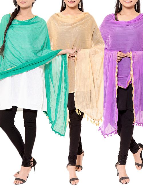 multi colored chiffon dupatta - 11593430 - Very Small Image - 1