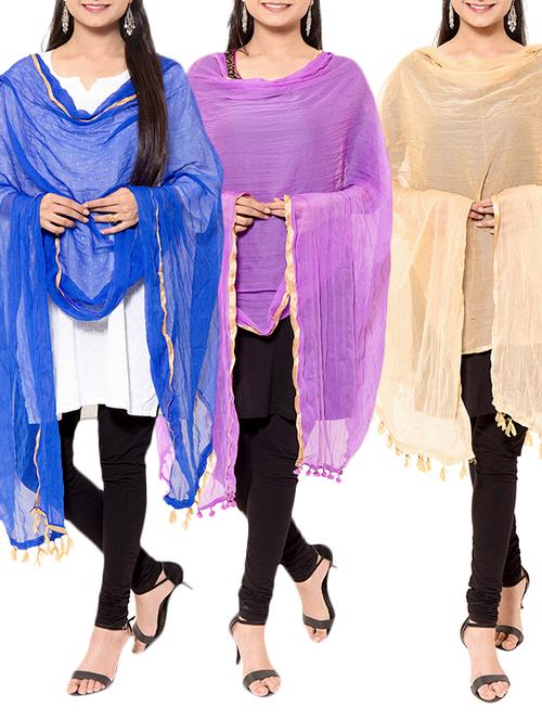 multi colored chiffon dupatta - 11593435 - Very Small Image - 1