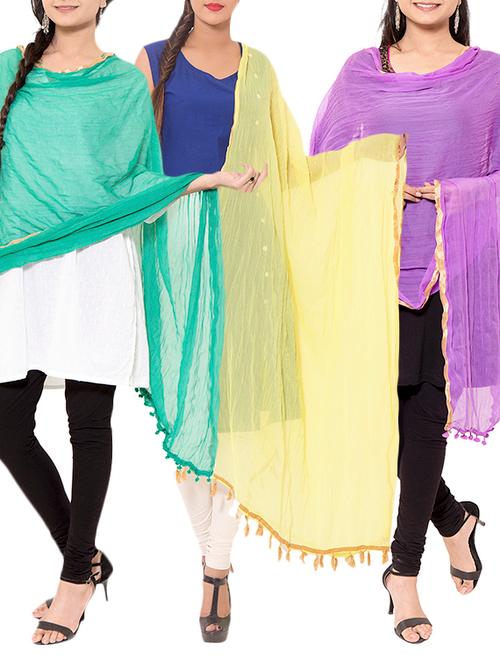 multi colored chiffon dupatta - 11593443 - Very Small Image - 1