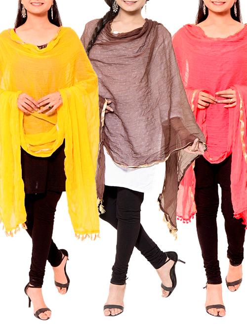 multi colored chiffon dupatta - 11593446 - Very Small Image - 1