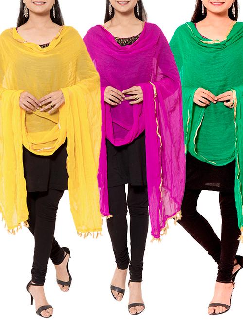 multi colored chiffon dupatta - 11593451 - Very Small Image - 1