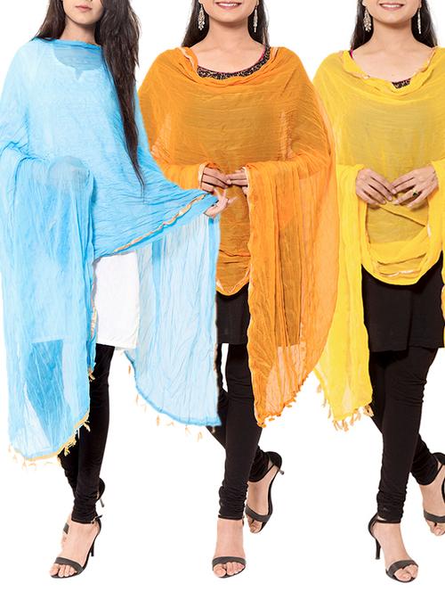 multi colored chiffon dupatta - 11593454 - Very Small Image - 1