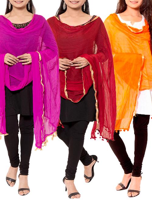 multi colored chiffon dupatta - 11593460 - Very Small Image - 1