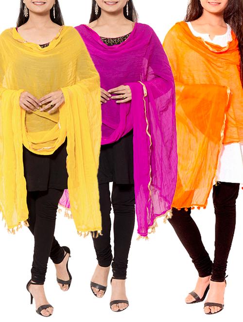 multi colored chiffon dupatta - 11593462 - Very Small Image - 1