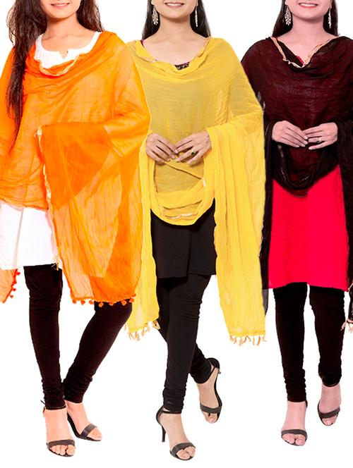 multi colored chiffon dupatta - 11593466 - Very Small Image - 1