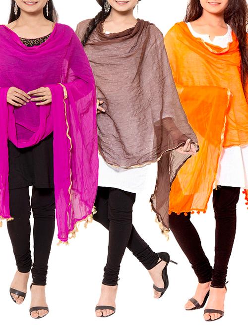 multi colored chiffon dupatta - 11593471 - Very Small Image - 1