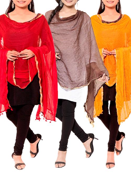 multi colored chiffon dupatta - 11593477 - Very Small Image - 1