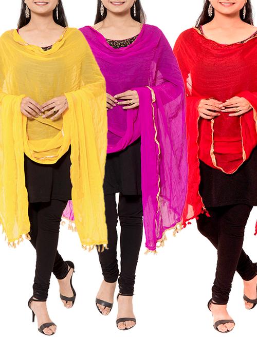 multi colored chiffon dupatta - 11593486 - Very Small Image - 1