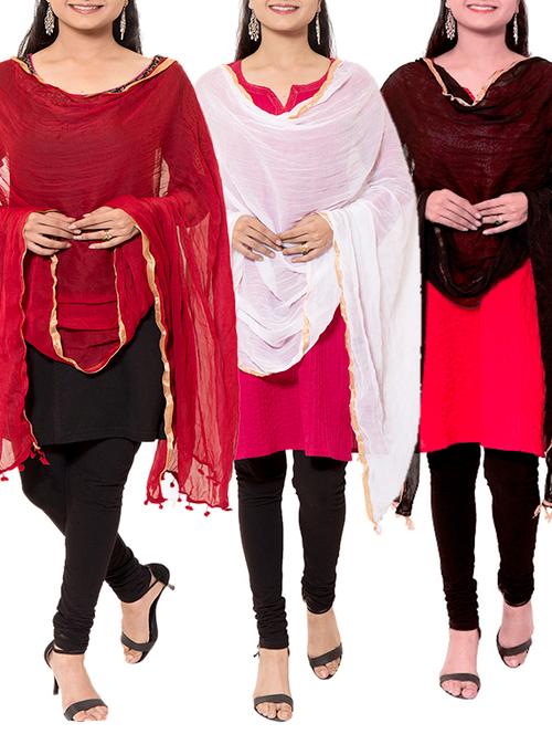 multi colored chiffon dupatta - 11593496 - Very Small Image - 1