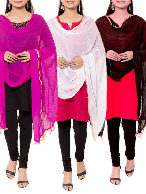multi colored chiffon dupatta - 11593501 - Very Small Image - 1