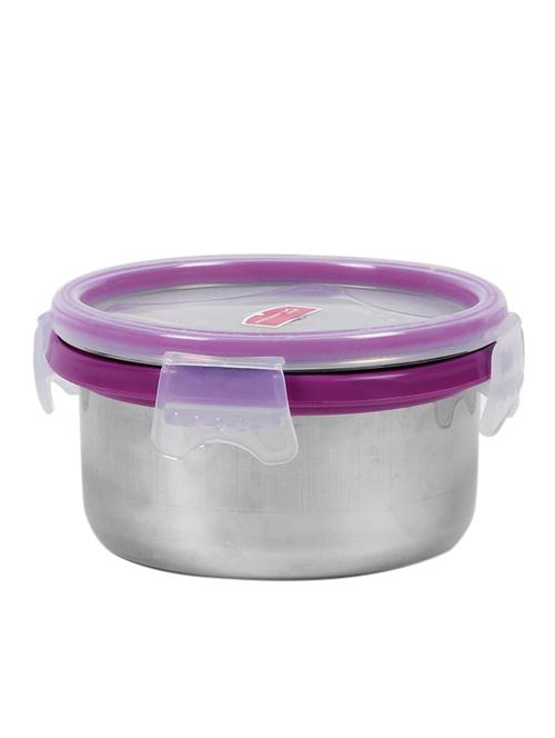 princeware dura click purple and silver round 675 ml lock storage box - 11594013 - Very Small Image - 1